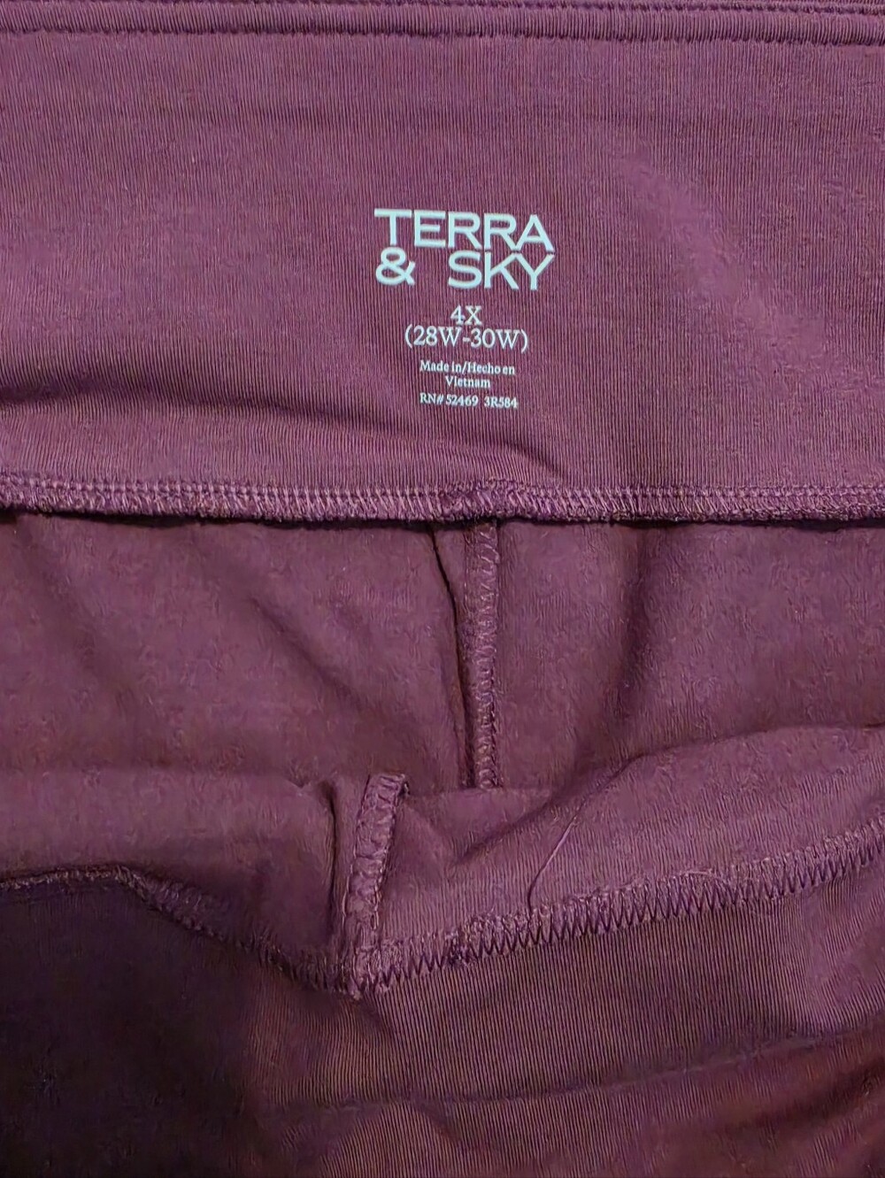 Terra & Sky Women's Plus Flare Leg Leggings Purple Pants Size 4X 28W - 30W NEW - Picture 5 of 8
